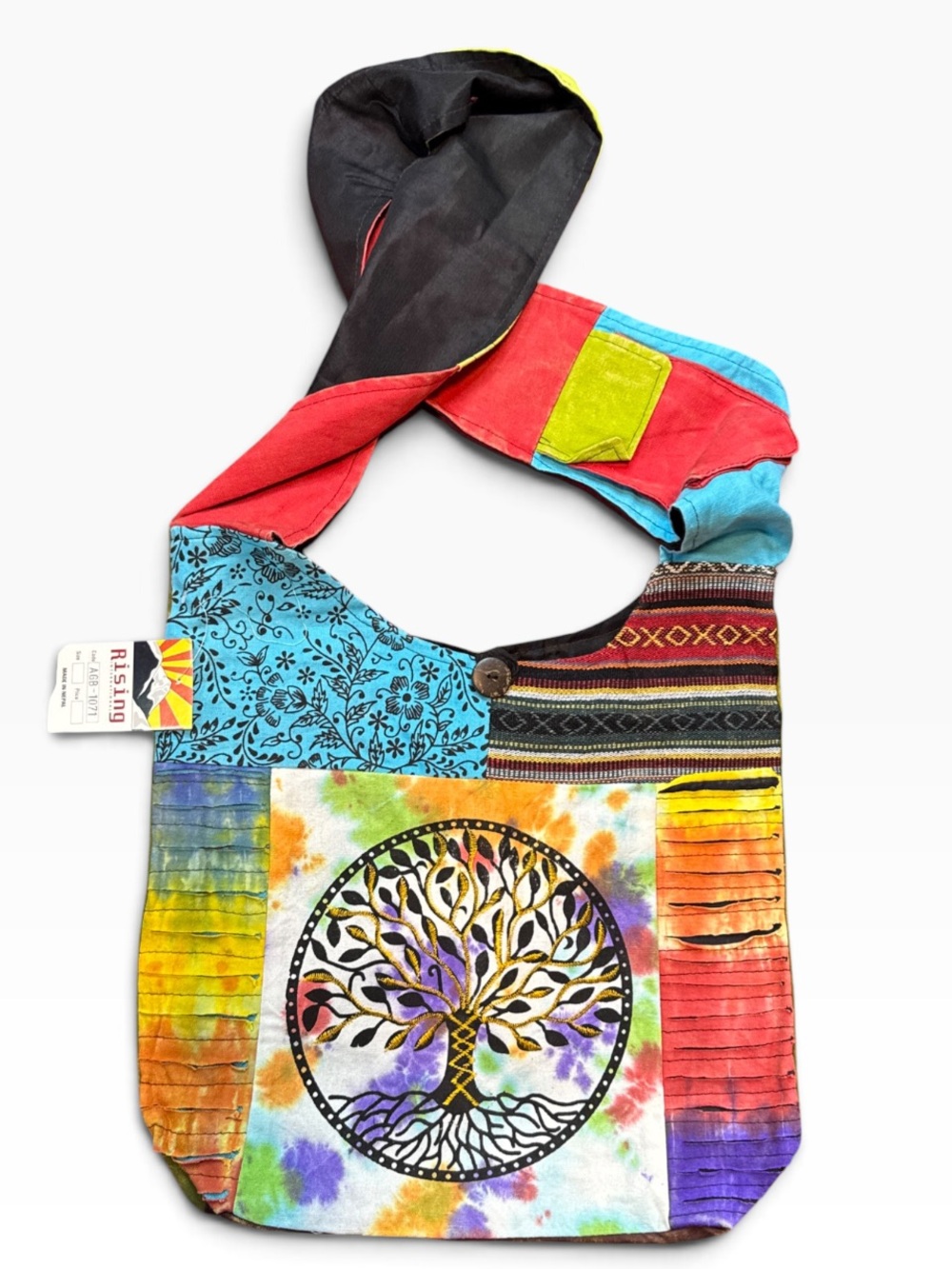 Handcrafted Tree of Life made in Nepal Cotton Crossbody Shoulder Bag Hippie Boho